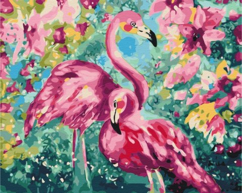 Obraz Paint it! Malowanie po numerach. Pastelowe flamingi Symag