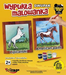 Wypukła malowanka Dwupak Konie Lipicanski i American paint Mirage