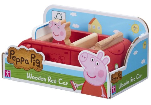 Drewniany samochód z figurką | Świnka Peppa | TM TOYS