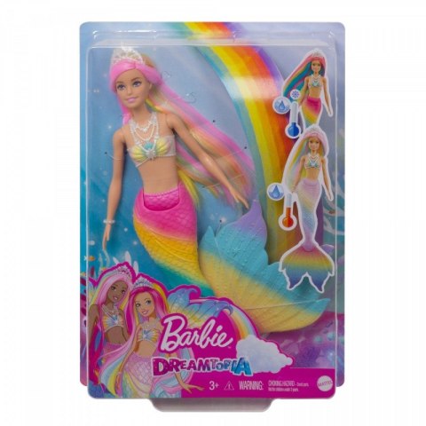 Lalka Barbie Syrenka Tęczowa Przemiana Mattel