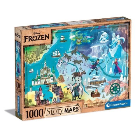 Puzzle 1000 elementów Compact Disney Maps Frozen Clementoni