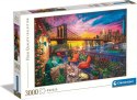 Puzzle 3000 elementów Manhattan Balkon Zachód słońca Clementoni