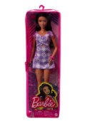 Lalka BARBIE Fashionistas Sukienka fioletowa kratka Mattel