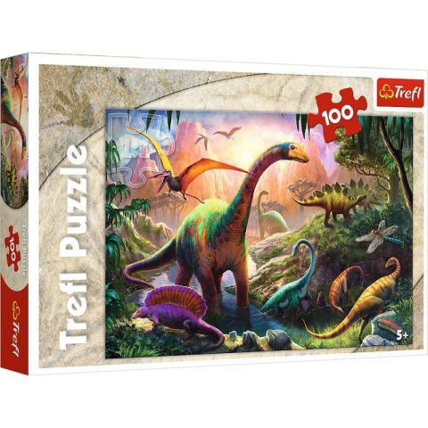 Puzzle 100 elementów, Świat dinozaurów Trefl