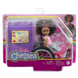 Lalka Barbie Chelsea na wózku brązowe włosy HGP30 Mattel