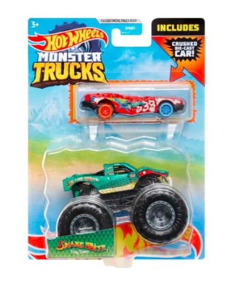 Zestaw pojazdów Monster Trucks Snake Bite Vinny Venom Pojazd 1:64 Hot Wheels