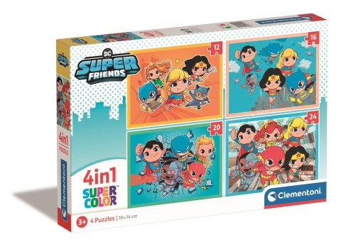 Clementoni: Puzzle 4w1 Super Kolor - Dc Superfriends