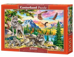 Puzzle 1000 elementów Wilcza rodzina i orły Castor