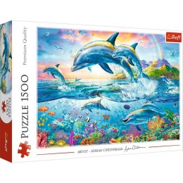 Puzzle 1500 elementów Rodzina delfinów Trefl