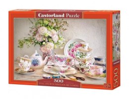 Puzzle 500 elementów Porcelana i kwiaty Castor