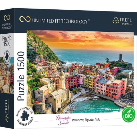 Puzzle 1500 elementów UFT Zachód słońca Vernazza, Liguria, Włochy Trefl