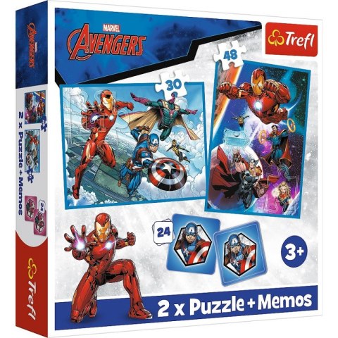 Puzzle 2w1 memos Bohaterowie w akcji, Avengers Trefl