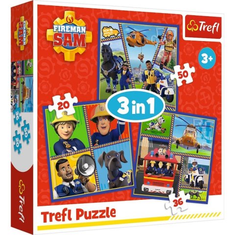 Puzzle 3w1 Dzień Strażaka Sama Trefl