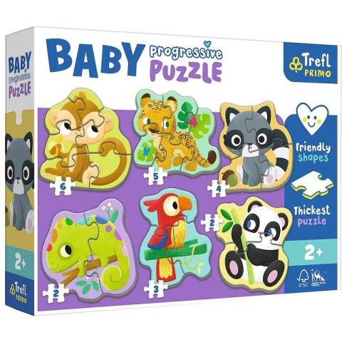 Układanka Baby Progressive Puzzle Zwierzęta egzotyczne Trefl