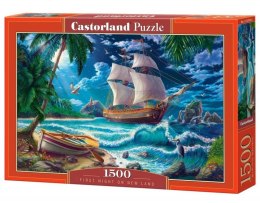 Puzzle 1500 elementów Statek i plaża Pierwsza noc Nowa Ziemia Castor