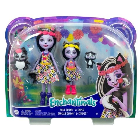 Lalki Enchantimals Sage i Sabella Skunk Lalki siostry Mattel