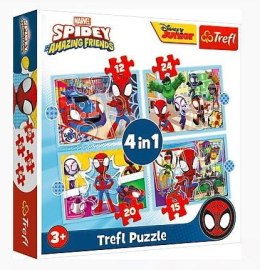 Puzzle 4w1 Ekipa Spidaya Spiderman Trefl