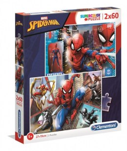 Puzzle 2 x 60 elementów Super Kolor Spider-Man Clementoni