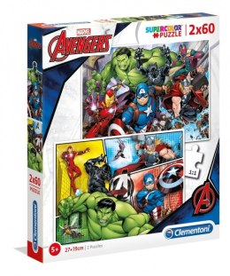 Puzzle 2x60 elementy Super Kolor - Avengers Clementoni