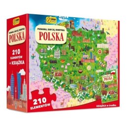 Puzzle 210 elementów Polska. Poznawaj, baw się, odkrywaj Wilga Play