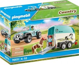 Zestaw figurek Country 70511 Samochód z przyczepą dla kucyka Playmobil