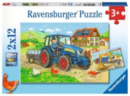 Puzzle 2x12 elementów Plac budowy i gospodarstwo Ravensburger Polska