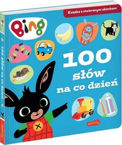 Książeczka Bing 100 słów na co dzień. Książka z otwieranymi okienkami Harper Collins