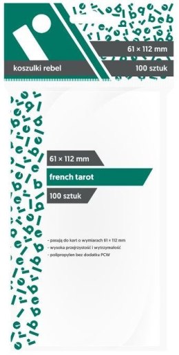 Koszulki na karty 61x112mm French Tarot 100 sztuk Rebel