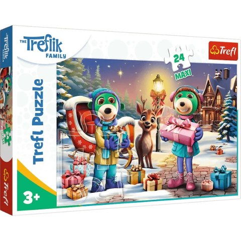 Trefl: Puzzle maxi 24el. - Christmas Edition - Rodzina Treflików