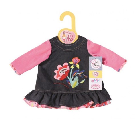 Sukienka jeansowa Dolly Moda dla lalki Baby Born 43 cm