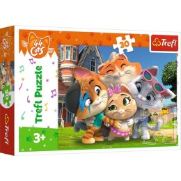 Puzzle 30 elementów Przyjaźń w kociej krainie 44 koty