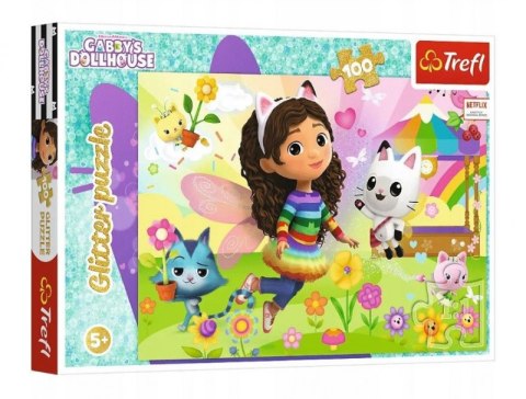 Puzzle 100 elementów Glitter Brokatowa Gabi Gabby's Dollhouse