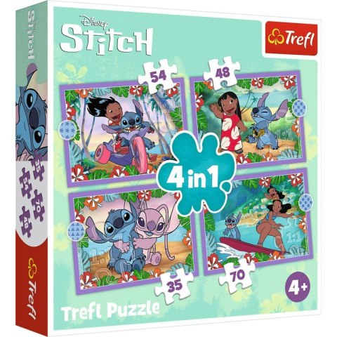 Puzzle 4w1 Szalony dzień Lilo i Stitch