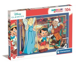 Clementoni: Puzzle 104el. Super - Disney Classics - Pinocchio