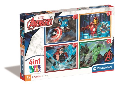 Clementoni: Puzzle 4w1 Super Kolor - The Avengers