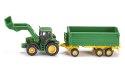 Siku Farmer - 1:87 | Traktor John Deere z przyczepą i ładowarką