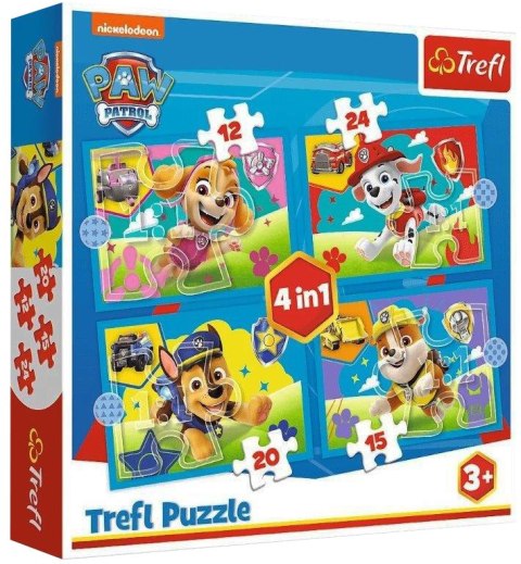 Trefl: Puzzle 4w1 - Biegnące Pieski