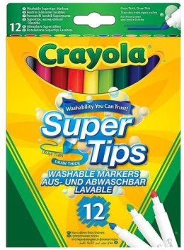 Crayola: Grube i cienkie zmywalne flamastry 12 szt