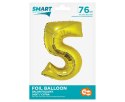 Godan - Balon foliowy Smart, Cyfra 5, złota, 76 cm AA