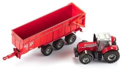 Siku: Farmer - 1:87: Traktor Massey Ferguson z przyczepą