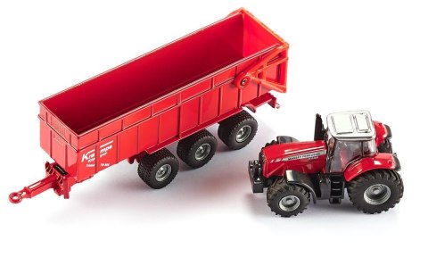 Siku: Farmer - 1:87: Traktor Massey Ferguson z przyczepą